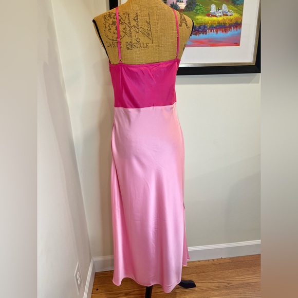 Anthropologie Hutch Satin Maxi Slip Dress NWT Pink and Fuchsia Size Large - Picture 6 of 13